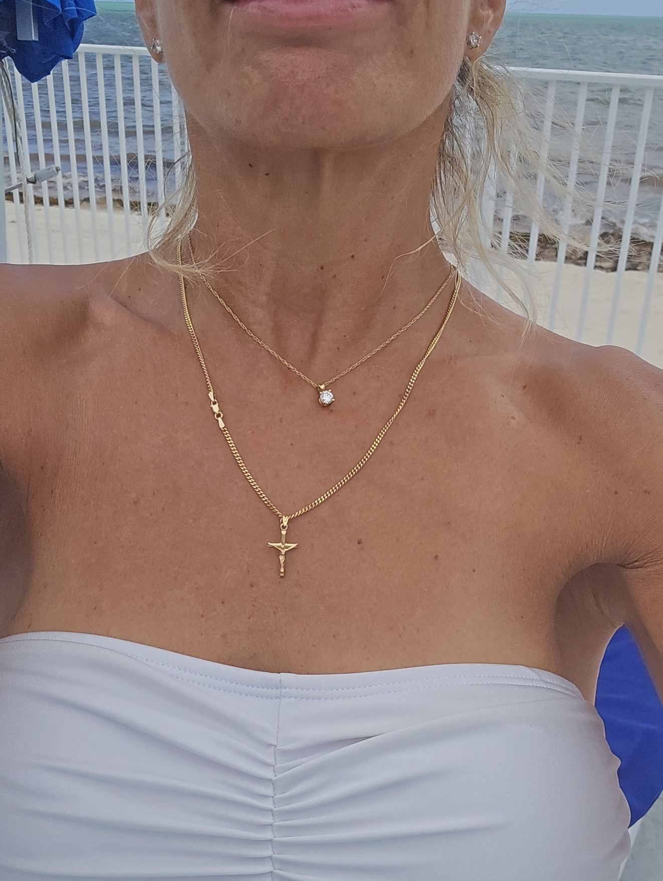 Classic 18k Real Gold Pendant Necklace With .50 Diamond Like Tiffany Elsa Petett — image 2 of 4